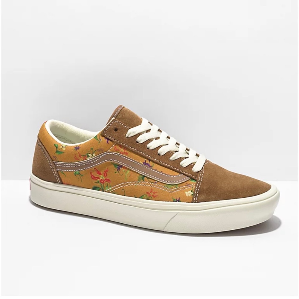 Vans Old Skool ComfyCush Fatal Floral & Golden Brown Shoes Women’s Size 8 - NEW